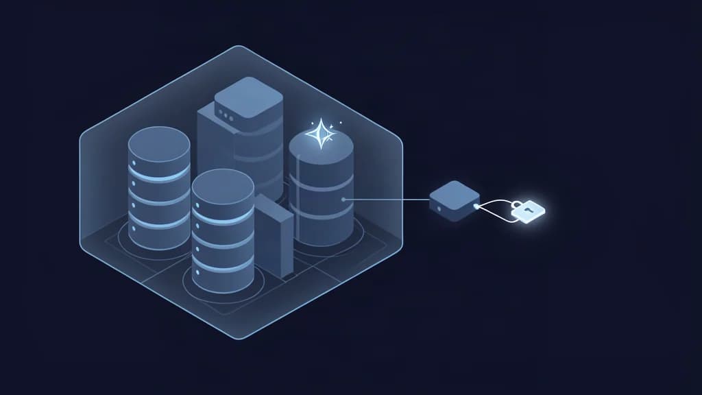 Abstract private cloud boundary containing databases and agent infrastructure connected to a separate control node