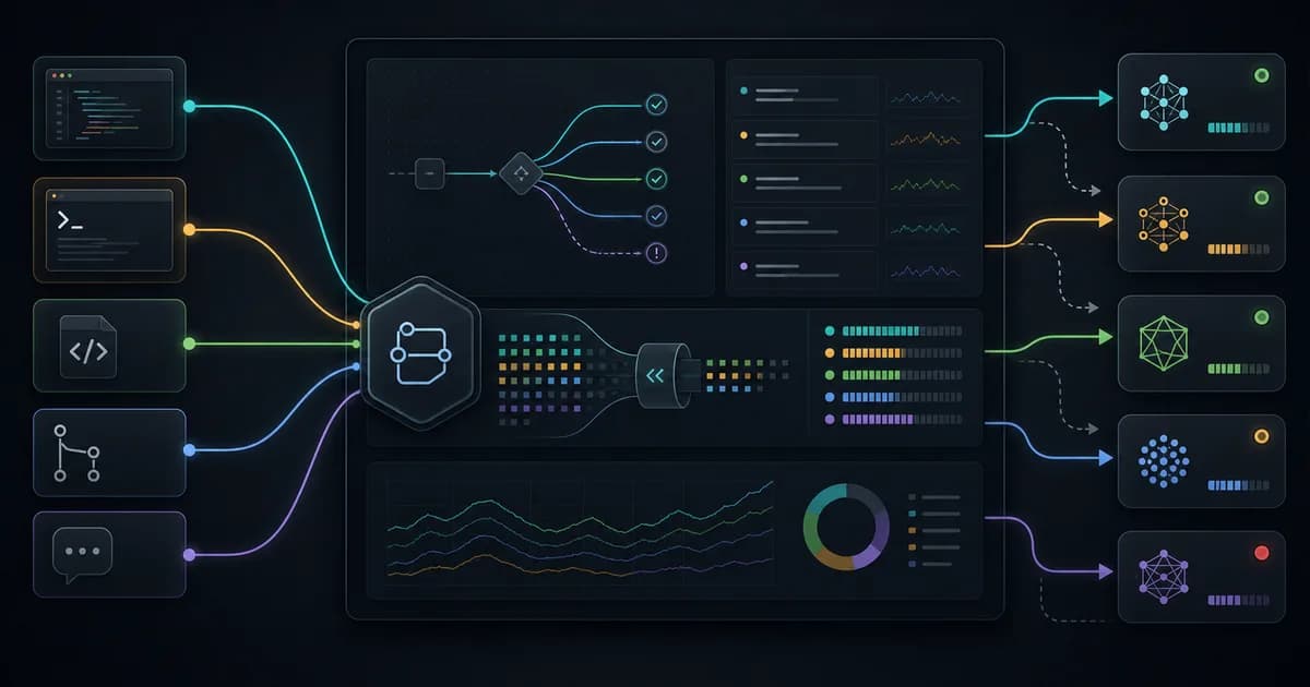 9Router guide hero showing a local AI gateway dashboard routing coding agents through multiple provider tiers