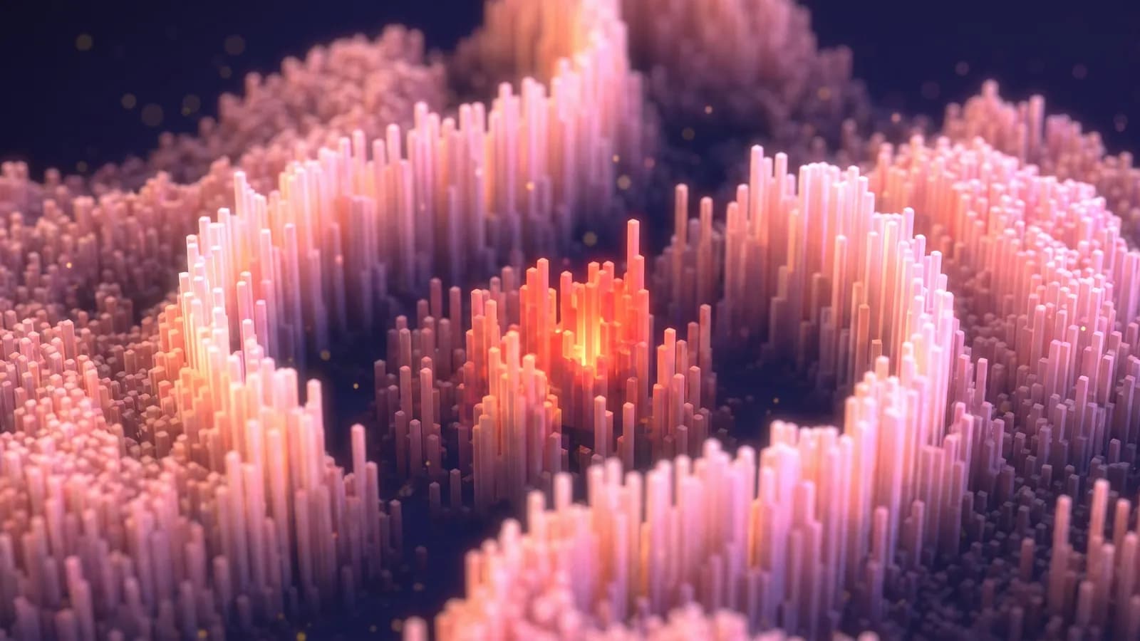 AlphaGenome Atlas hero art from Google DeepMind: a predictive map charting the molecular effects of human DNA variation.