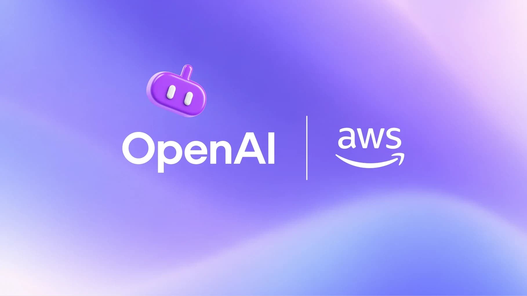 Official OpenAI and AWS logos on a blue and purple gradient