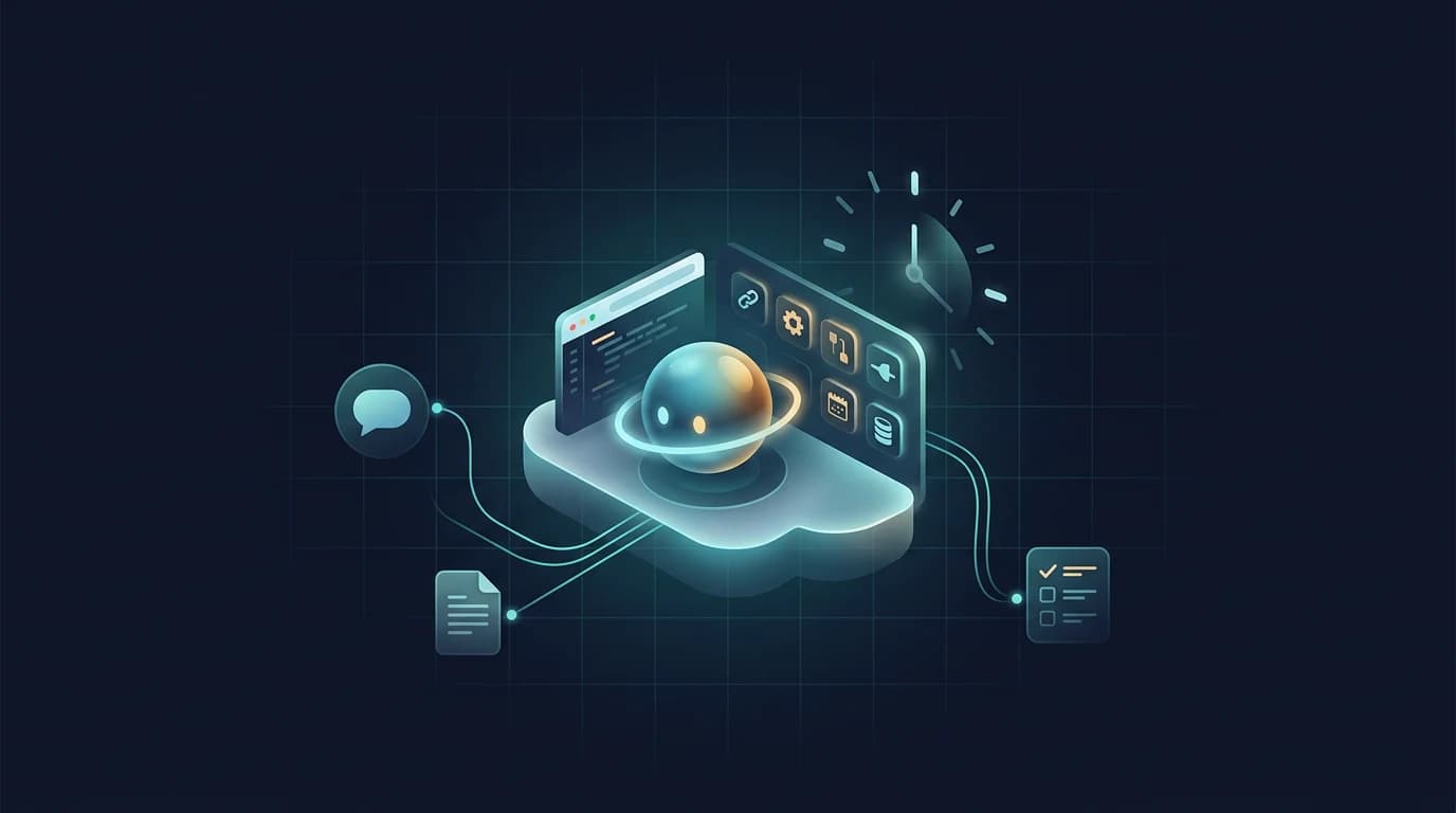 OpenAI dots hero art — an always-on agent with its own cloud computer, connected to apps and channels