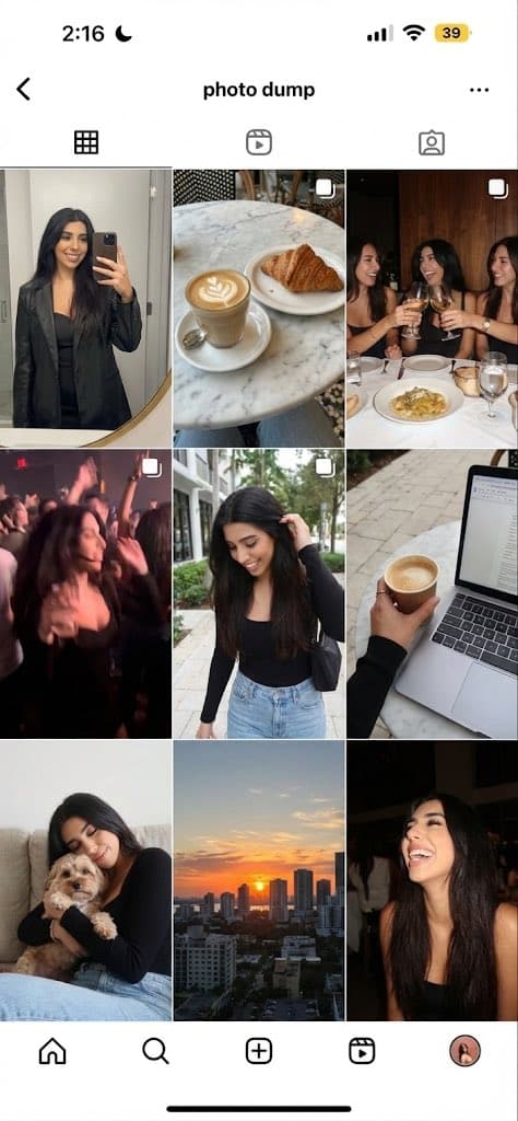 Young Woman's Urban Lifestyle: Photo Dump, Coffee, City - Portrait Photography AI prompt