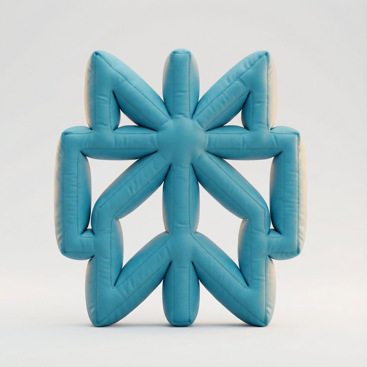 Minimalist Turquoise Puffy Object 3D Render Design - Product Photography AI prompt