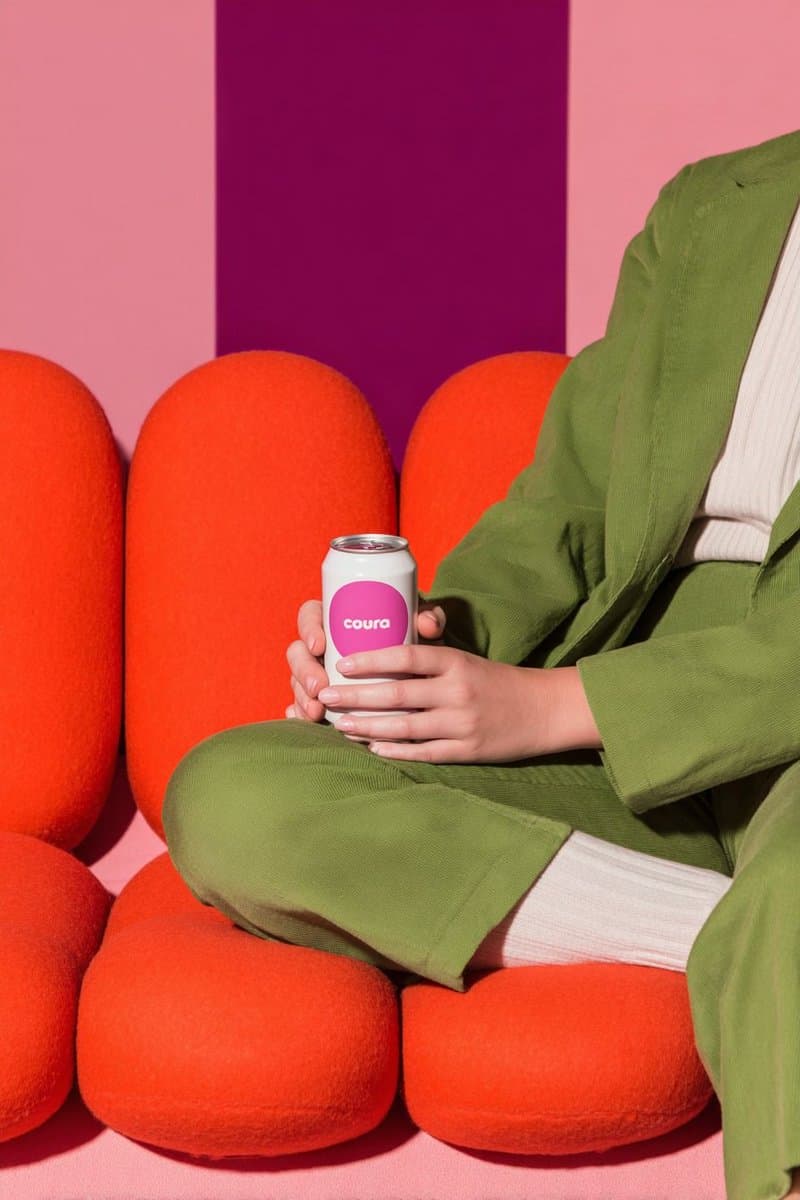 Product Photography: Modern Beverage Can in Colorful Interior - Product Photography AI prompt