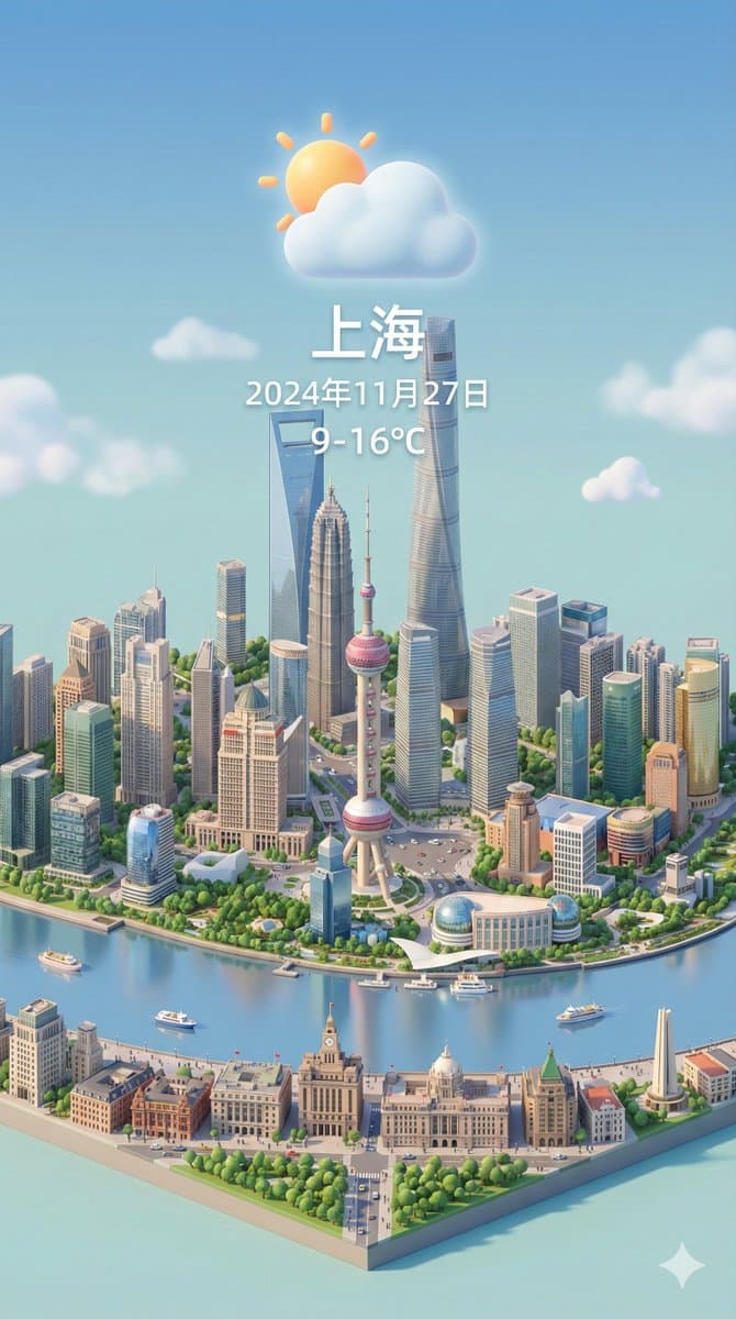 Vibrant Shanghai Miniature Cityscape | 3D Render Weather Art - 3d Miniatures AI prompt