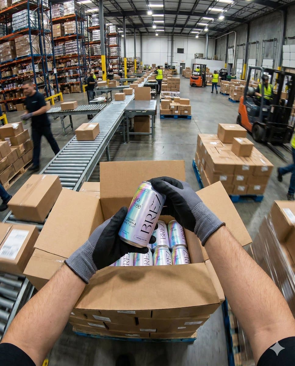 Warehouse Logistics: Product Packaging & Distribution - Product Photography AI prompt