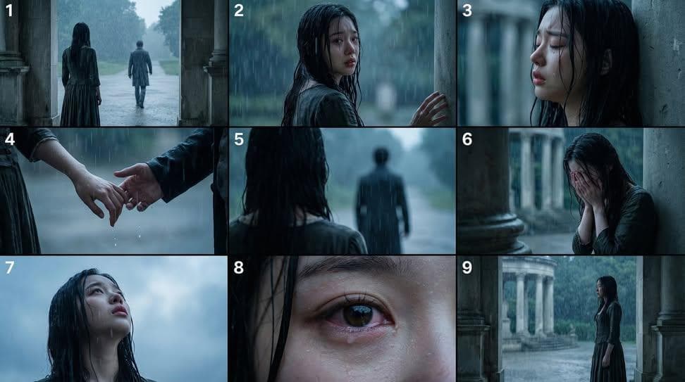 Heartbreak in the Rain: Cinematic Drama of Separation - Cinematic Posters AI prompt