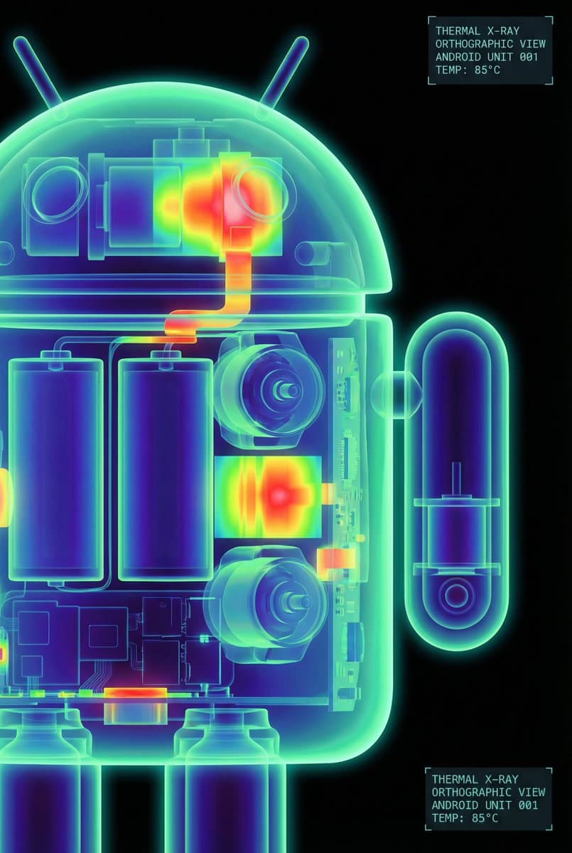 Bugdroid Internal Scan | Sci-Fi Thermal X-Ray Robot Art - Fantasy Scifi AI prompt