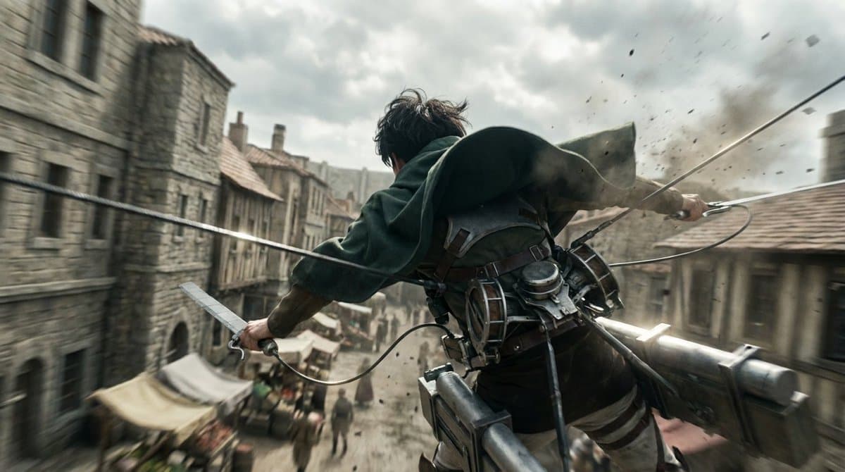 Cinematic Fantasy Warrior Combat in Urban Setting - Fantasy Scifi AI prompt