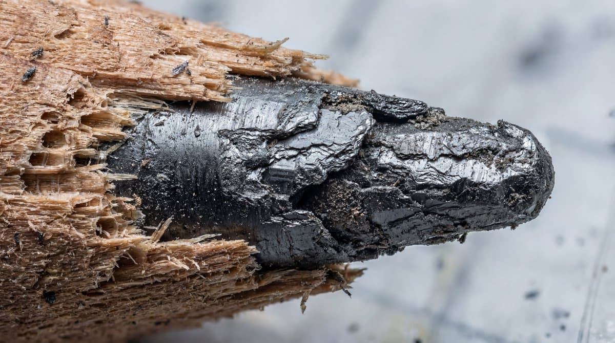 Extreme Close-up: Broken Pencil, Graphite & Wood Texture - Minimalist Icons AI prompt