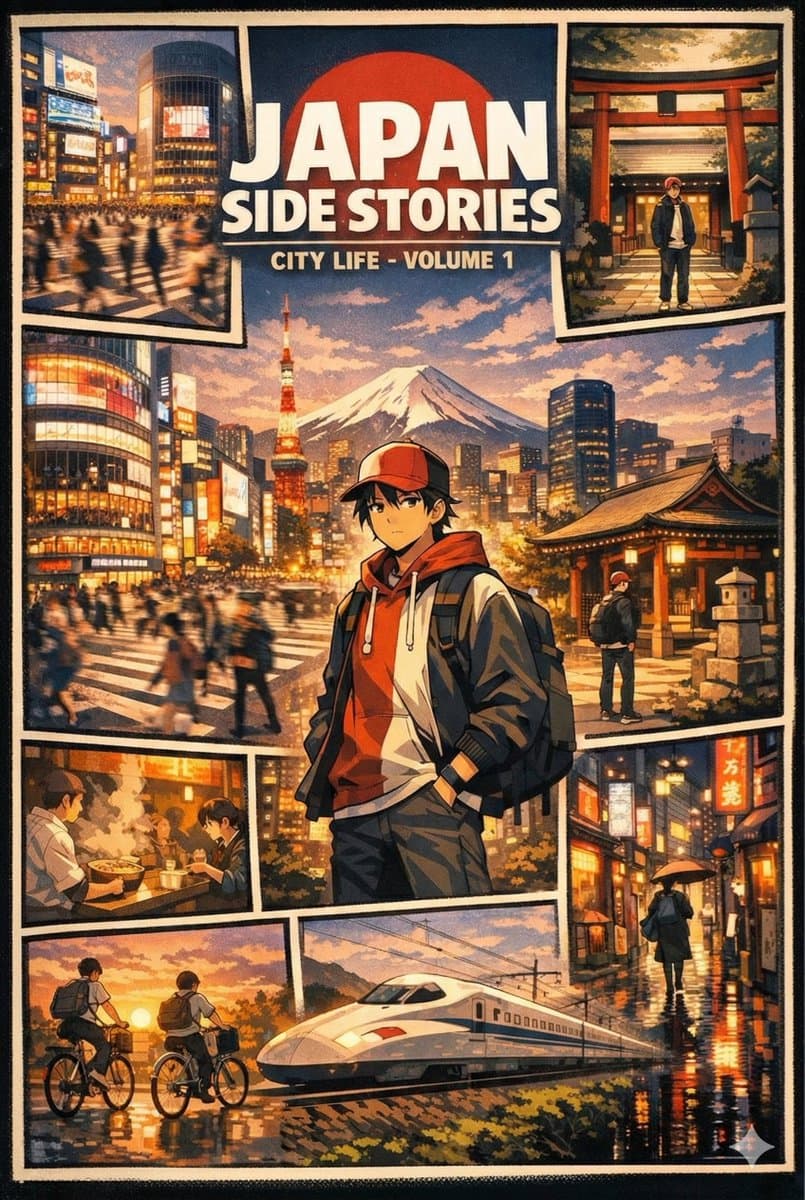 Japan City Life Anime Art: Urban Exploration & Travel - Anime Manga AI prompt
