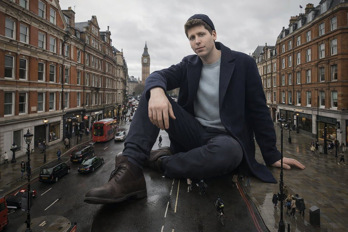 Giant Man London Cityscape | Surreal Urban Photo - Portrait Photography AI prompt