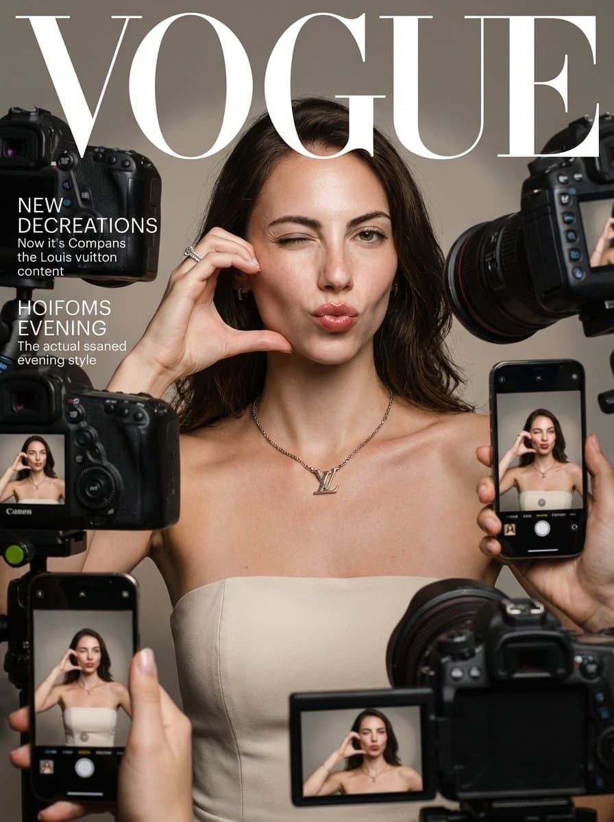 Vogue Fashion Model Photo Shoot with Louis Vuitton - Fashion Photography AI prompt