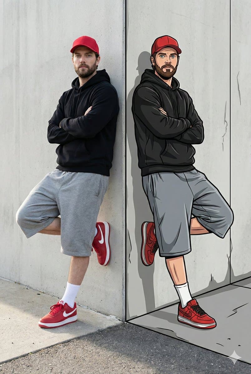 Casual Man: Photorealistic Photo to Vector Art Character - Character Design AI prompt