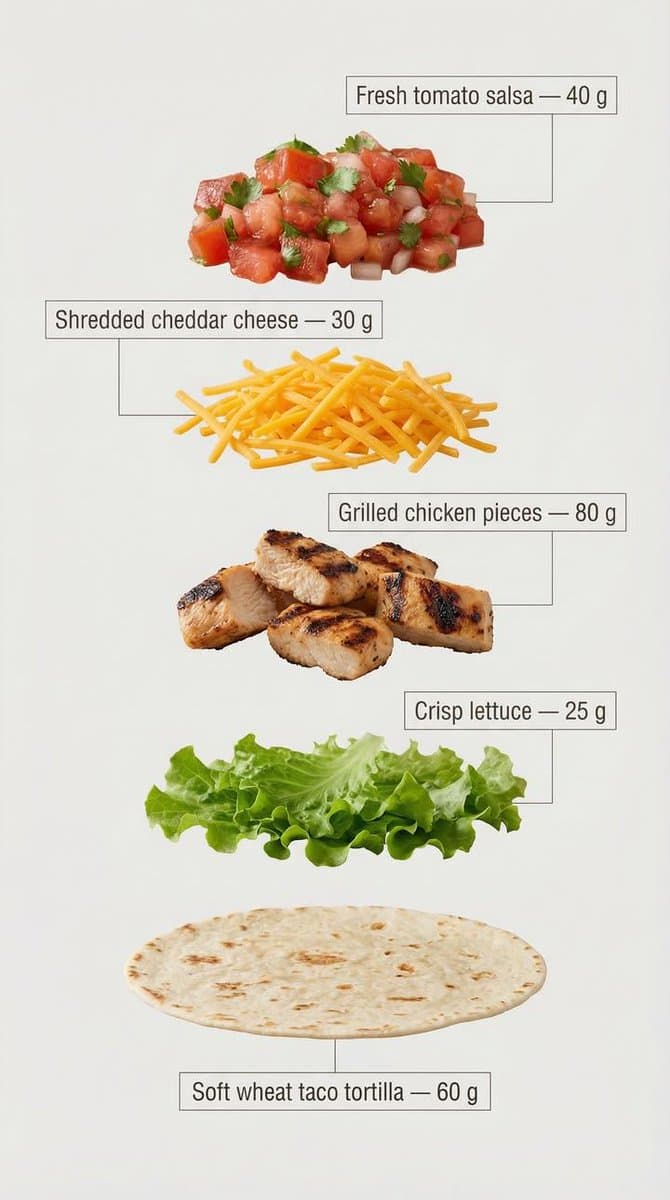 Taco Ingredients Breakdown | Fresh Food Photography - Food Culinary AI prompt
