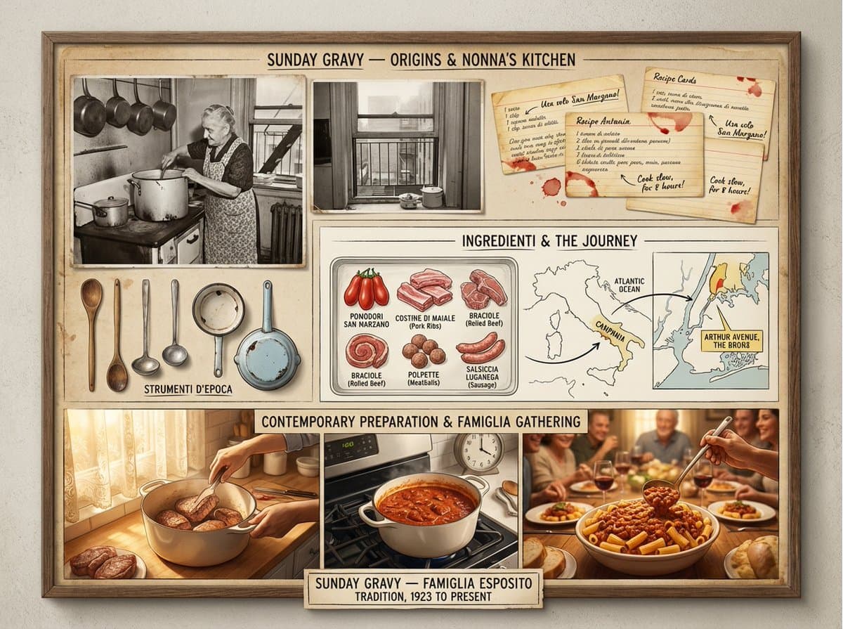 Sunday Gravy Infographic: Italian-American Culinary Tradition - Food Culinary AI prompt