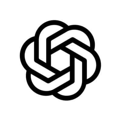 OpenAI black knot logo on a white background from its verified X profile