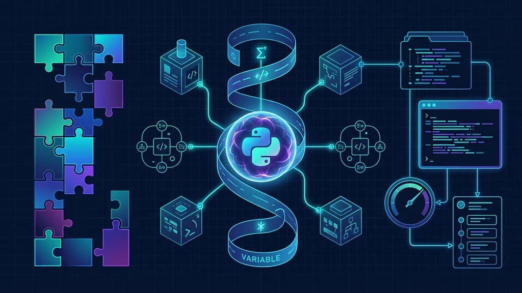 Persistent Python context connected to recursive agents, code tools, an action ledger, and abstract reasoning puzzles