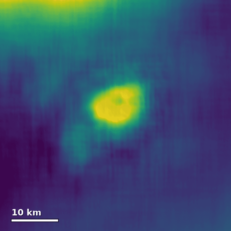 Fable 5.1-generated 300 m digital elevation model of a 15 km-wide Venus volcano